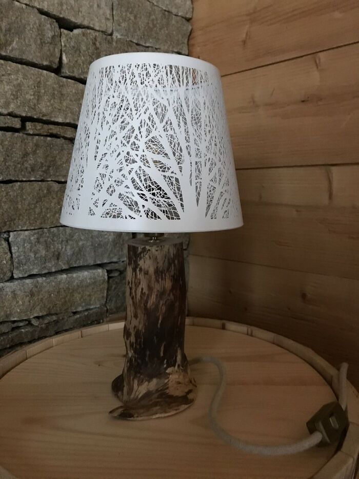 photo n°1 : Lampe à poser Bois & Métal Blanc
