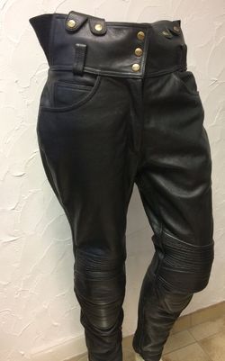Texpeed Pantalon moto cuir homme - De tourisme en cuir pour moto Cruiser  racing avec protection authentique biker CE armor (EN 1621-1) Noir - (L