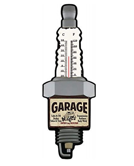 Thermomètre Bougie D'Allumage Plaque Truck Garage Vintage Retro